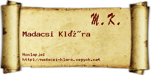 Madacsi Klára névjegykártya
