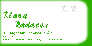 klara madacsi business card