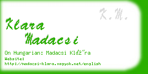 klara madacsi business card